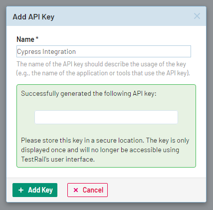 Copy the API key