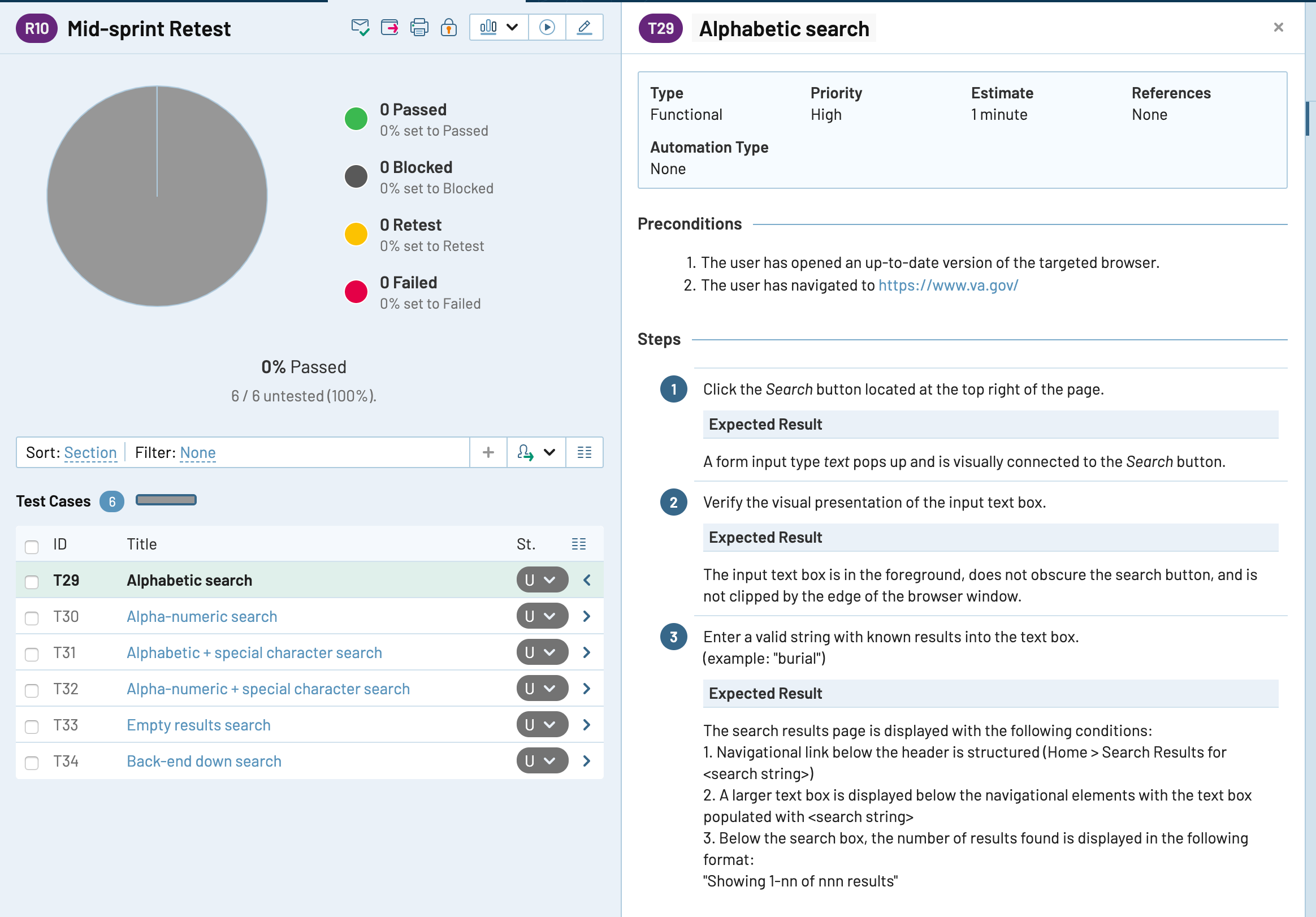 Complete Test steps in TestRail