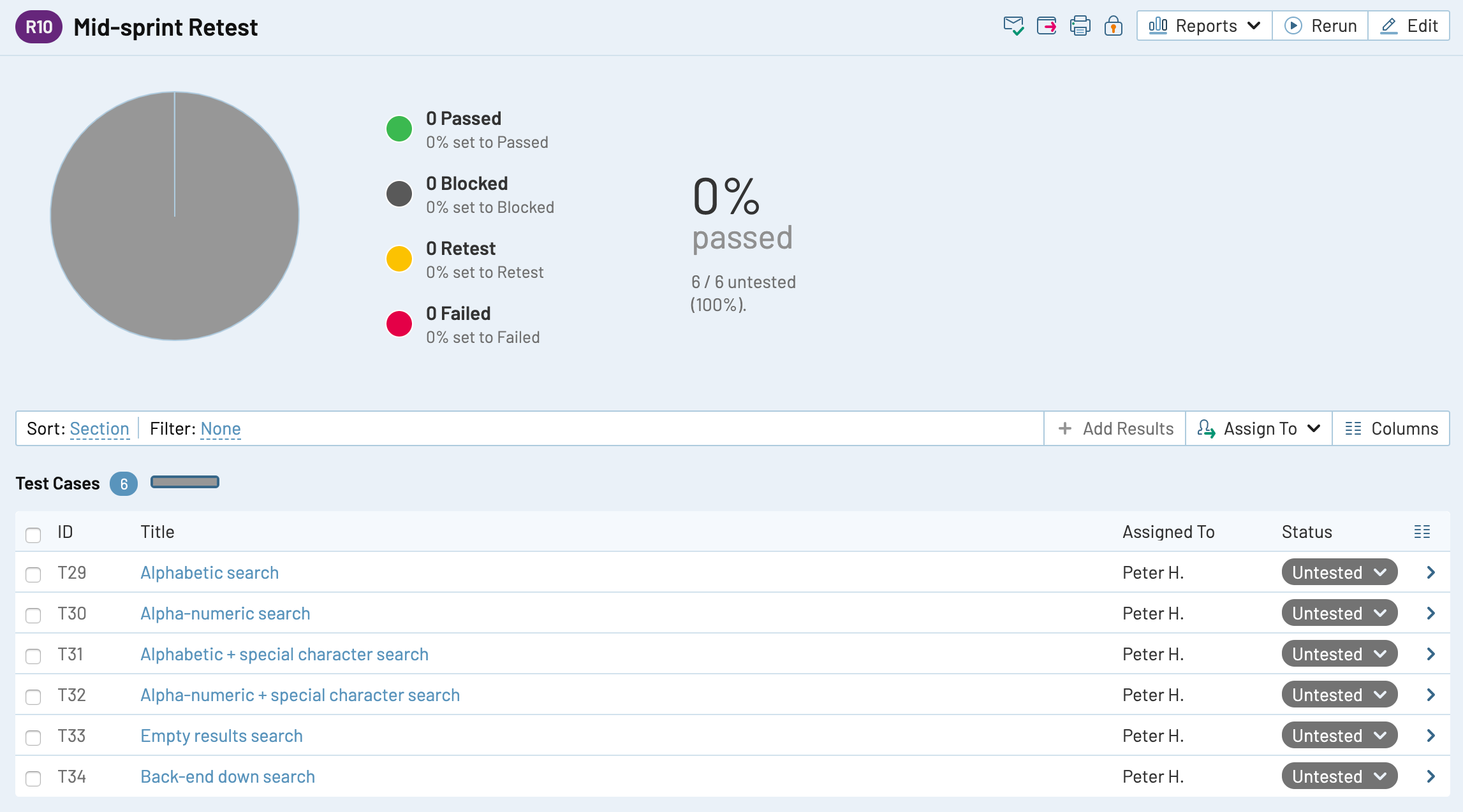 Select Test cases in TestRail