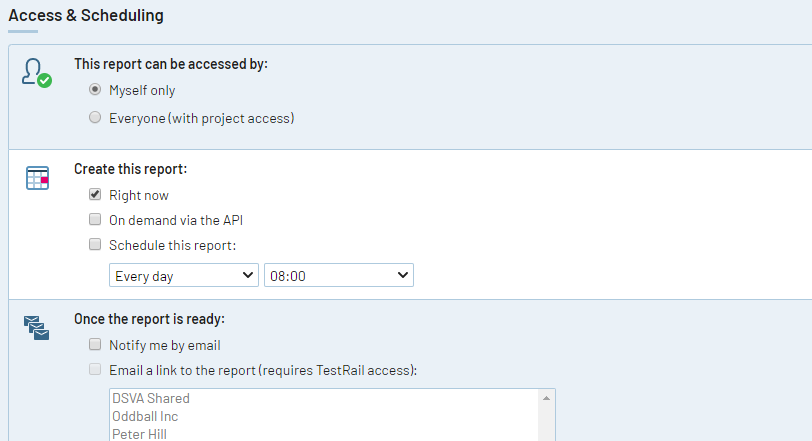 Report Access and Scheduling in TestRail