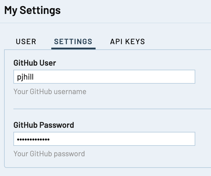 Enter username and token in TestRail My Settings page