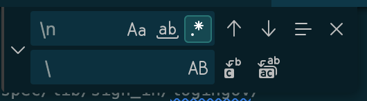 VS Code Find and Replace with regex selected