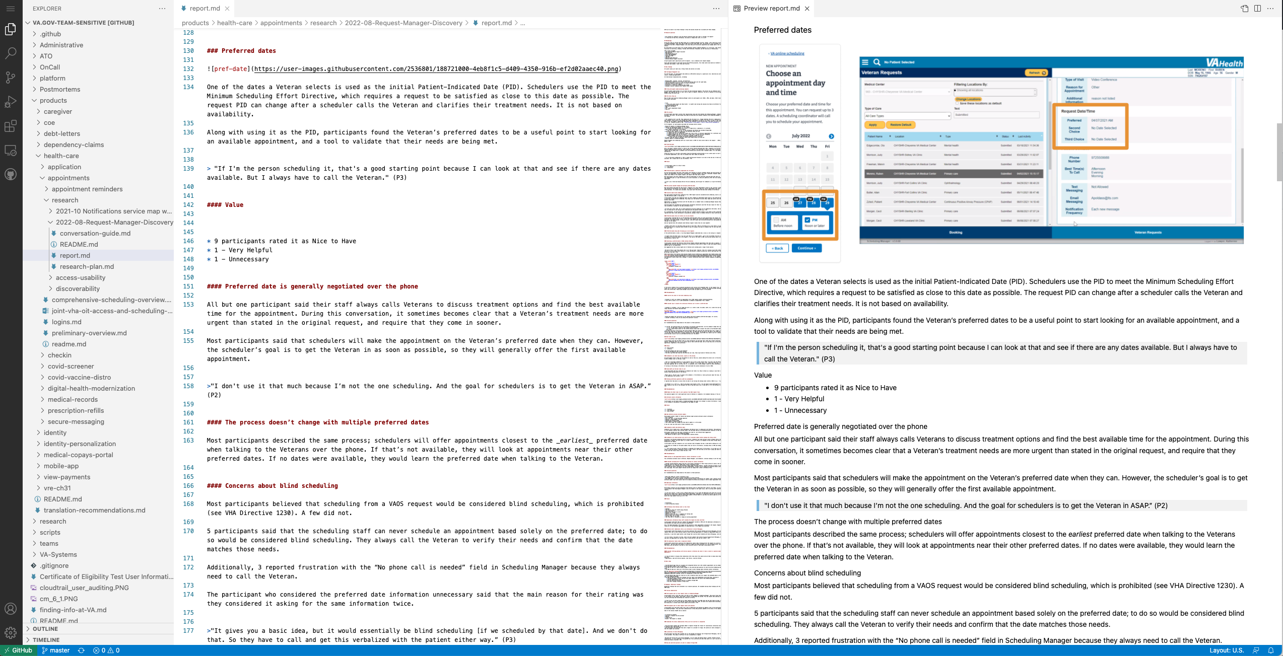 A screenshot of the markdown editor with markdown code in a panel on the left and a preview of what it would look like published on the right.