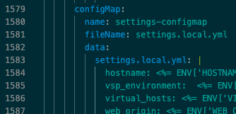 The appropriate section to add your non-sensitive value to is under configMap.data.settings.local.yml