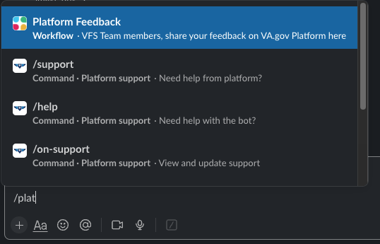 Using a slash command in any channel to summon the Feedback form
