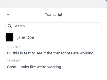 Say a few words to make sure the transcription is working.