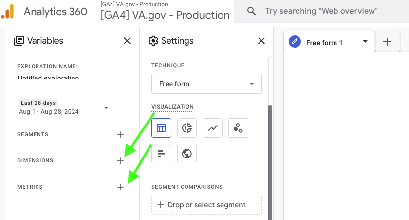 Dimension and metric sections