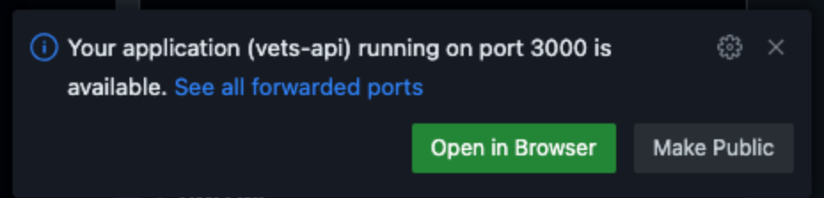 Initial alert allowing a port to quickly be set to public
