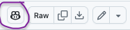 Copilot icon in the file view of the GitHub UI