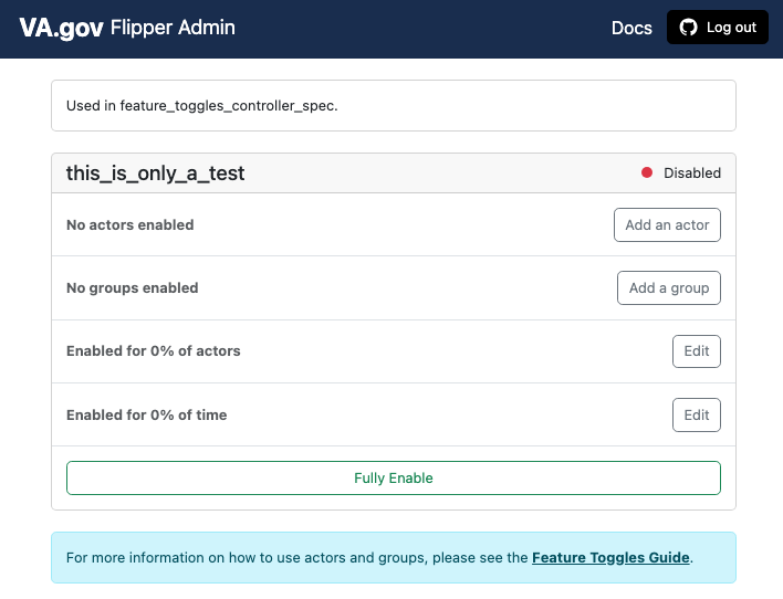 Example screenshot of Flipper UI