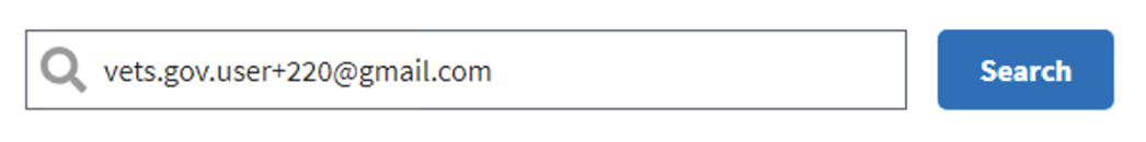 Screenshot of search box at the top of the Test User Dashboard interface.